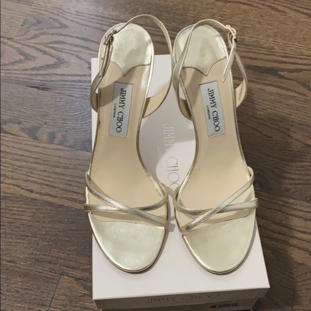 Jimmy Choo gold strappy sandal